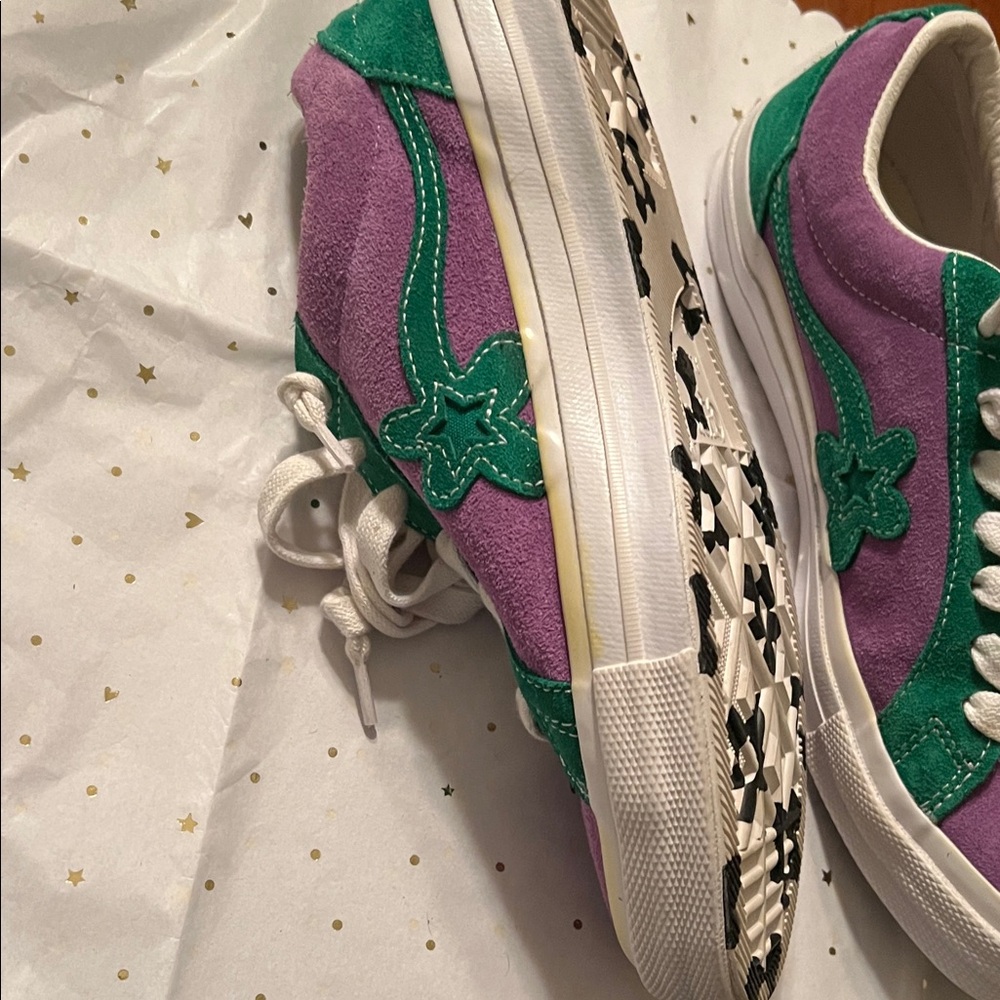 PRICE DROP Converse Men’s/Women's Tyler the Creator Purple and Green Sneakers - Picture 6 of 11